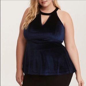 Torrid velvet keyhole peplum